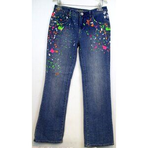 Vtg 90s NWT Limited Too Justice Girls Sz 16 R Jeans Paint Splotched Early 2000s